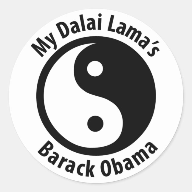 My Dalai Lama's Barack Obama Classic Round Sticker (Front)