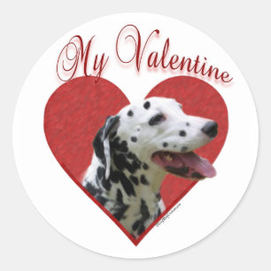 My Dalmatian Valentine Classic Round Sticker