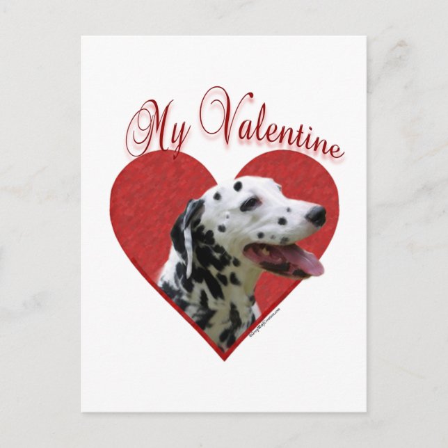 My Dalmatian Valentine Holiday Postcard (Front)