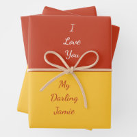 My Darling I Love You Bold Red and Yellow Unique 
