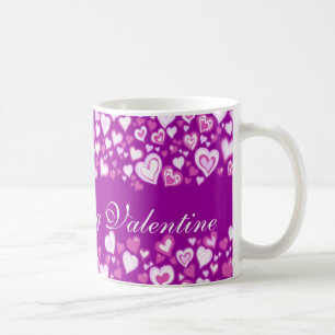"My Darling Valentine" hearts purple pink mug