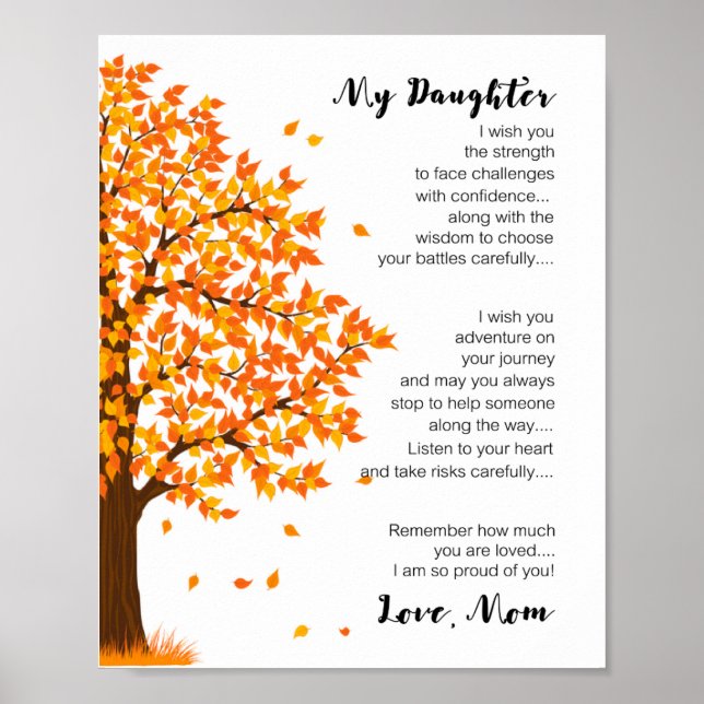 My Daughter I wish You The Strength Poster (Front)