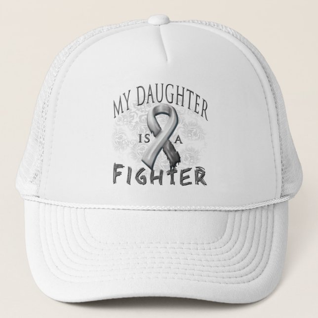 My Daughter Is A Fighter Grey Trucker Hat (Front)