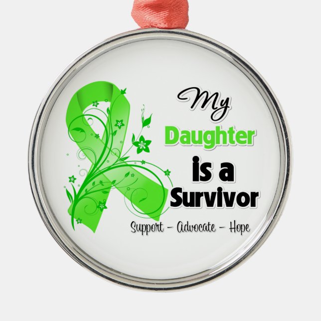 My Daughter is a Lymphoma Survivor Metal Tree Decoration (Front)