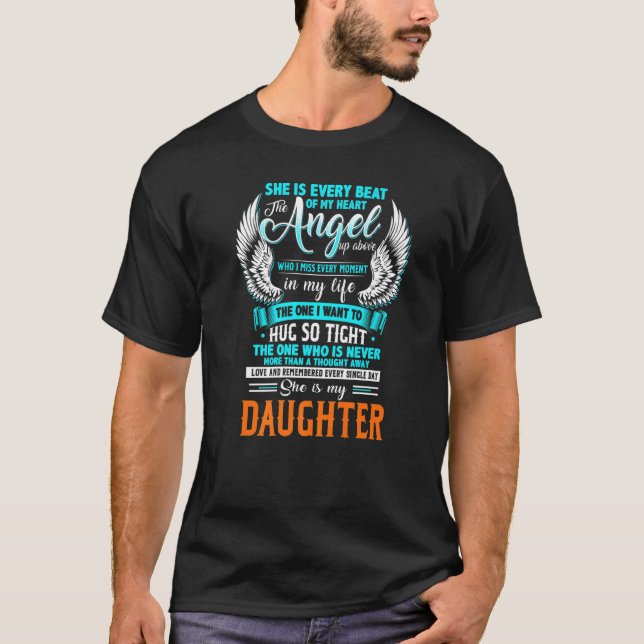 My Daughter Is Every Beat The Angel Of My Heart Up T-Shirt (Front)