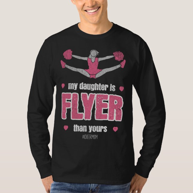 My daughter Is Flyer Cheer mom Cheerleader Retro S T-Shirt (Front)
