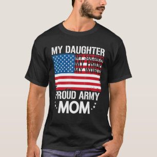 My Daughter My Soldier Proud Mum Flag Graphic Moth T-Shirt
