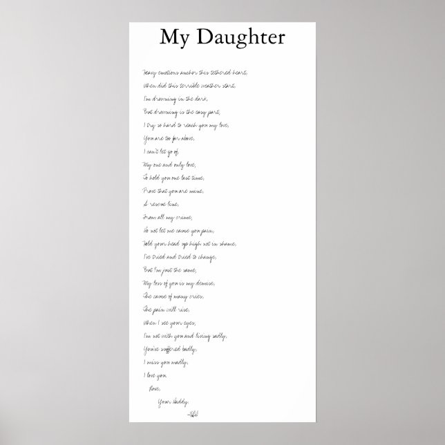 My Daughter Poster (Front)