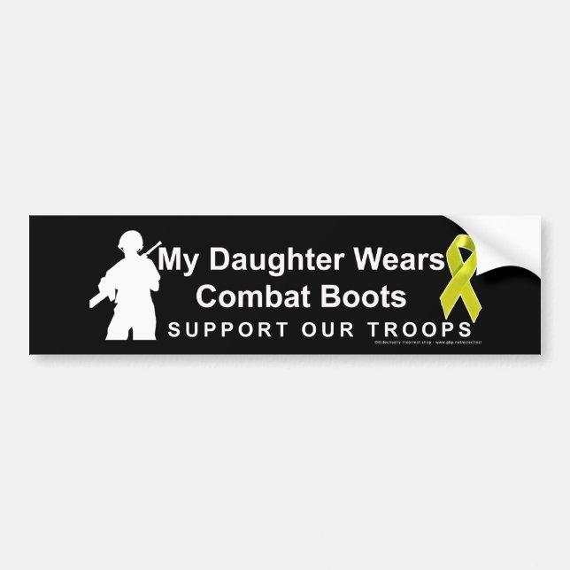 My Daughter wears combat boots Bumper Sticker (Front)