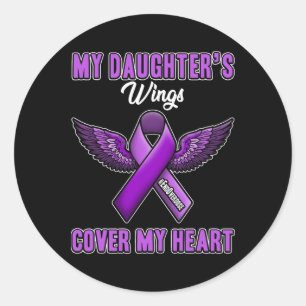 My Daughter's Wings Cover My Heart End Overdose 1  Classic Round Sticker