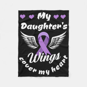 My Daughter's Wings Cover My Heart Overdose Awaren Fleece Blanket