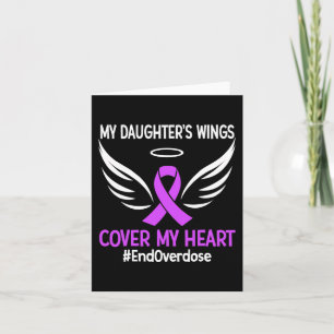 My Daughter's Wings Cover My Heart Purple Ribbon Card