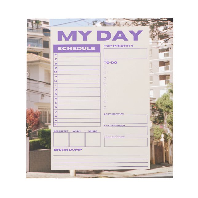 my day / daily notepad (Front)
