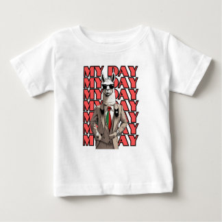 My Day Llama in Gucci Inspo Red Black Beige Design Baby T-Shirt