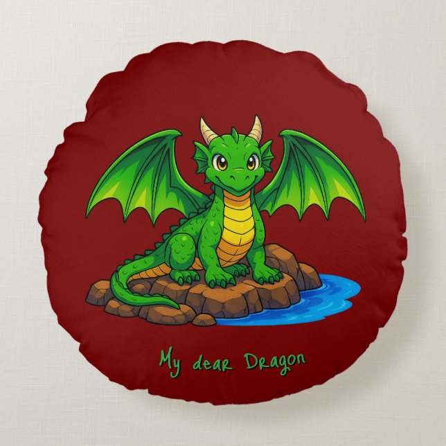 My dear Dragon Round Cushion (Front)