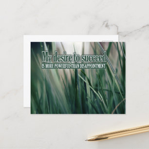 "My desire to succeed" Motivation Affirmation Postcard