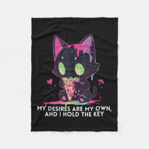 My Desires Are My Own And I Hold The Key Stoic Cat Fleece Blanket