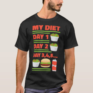 My Diet Day One Day Two Day Three Funny Food T-Shirt