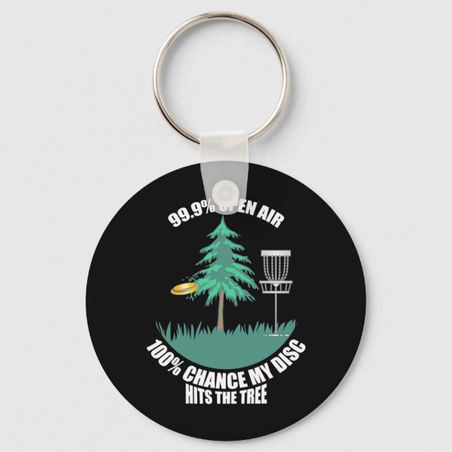 My Disc Golf Hits The Trees Key Ring (Front)