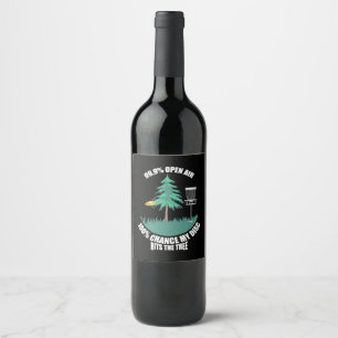 My Disc Golf Hits The Trees Wine Label