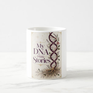 My DNA Has Stories Mug   Ancestry & Heritage Gift