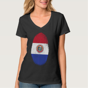 My Dna Is Paraguay Big Flag Fingerprint Nation Cou T-Shirt