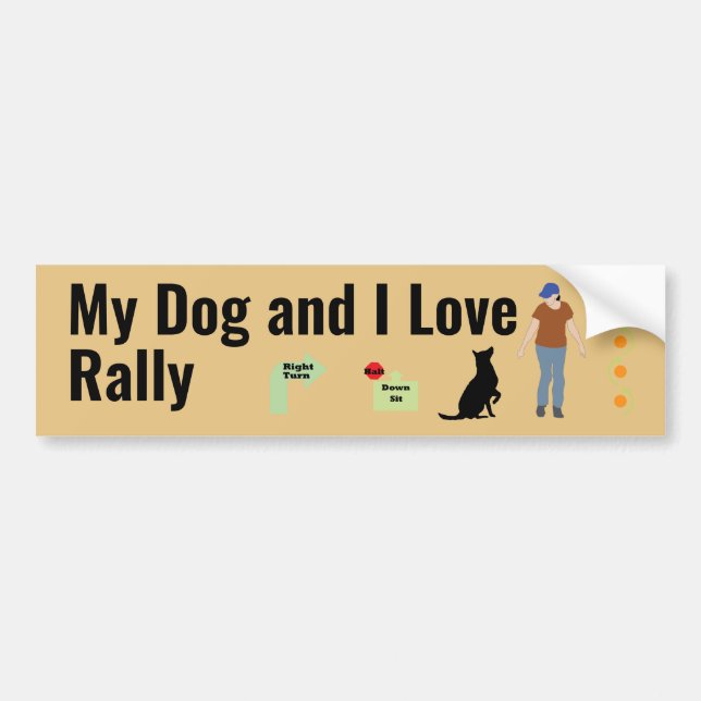 My Dog and I Love Rally Sit v3 Bumper Sticker (Front)
