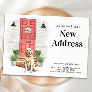 My Dog and I New Address Yellow Labrador Moving  Announcement