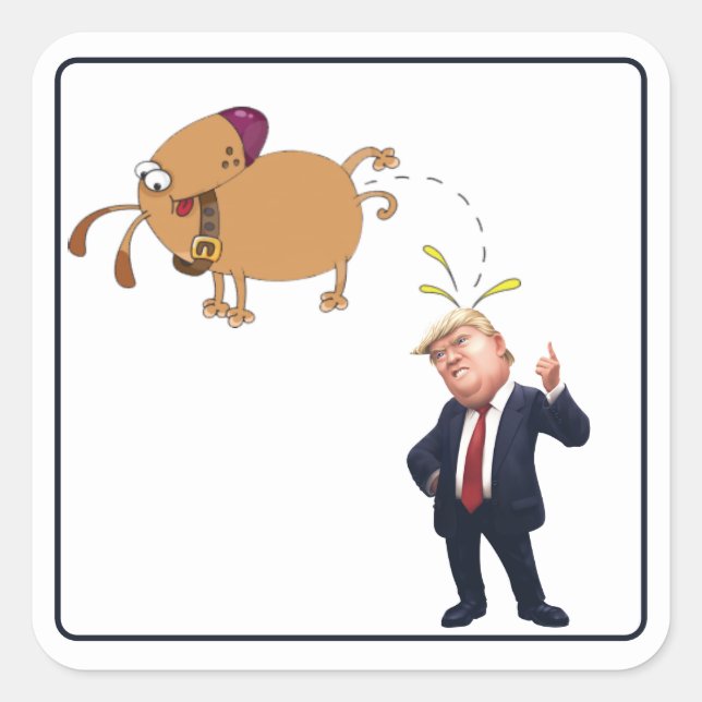  My Dog And The Pres  Square Sticker (Front)