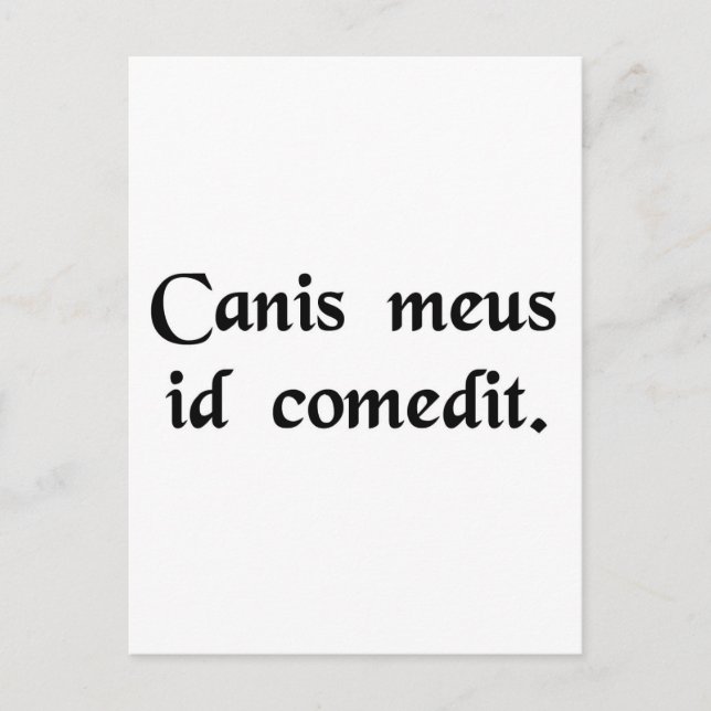 My dog ate it postcard (Front)