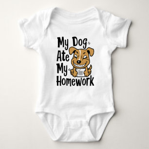 My dog ate my homework baby bodysuit