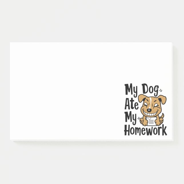 My dog ate my homework post-it notes (Front)