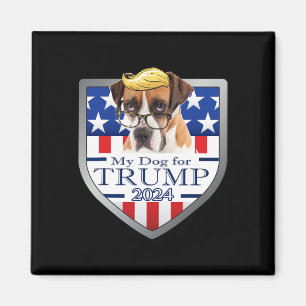 My Dog For Trump Boxer W Gles Men Women Magnet