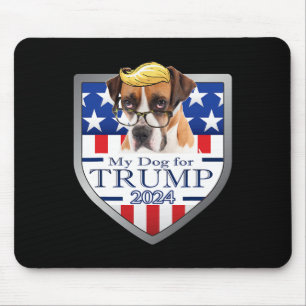 My Dog For Trump Boxer W Gles Men Women Mouse Pad