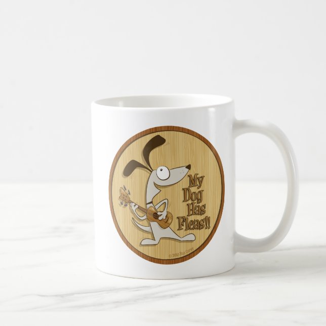 My Dog Has Fleas/Heart Uke Coffee Mug (Right)