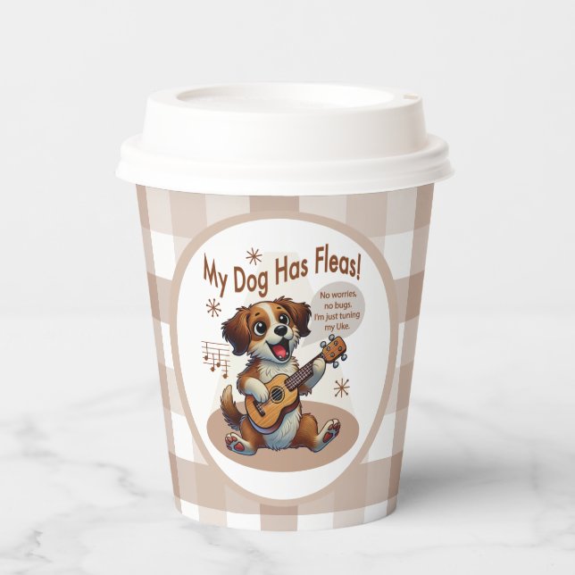 My Dog Has Fleas Ukulele Tuning Song Paper Cups (Front)