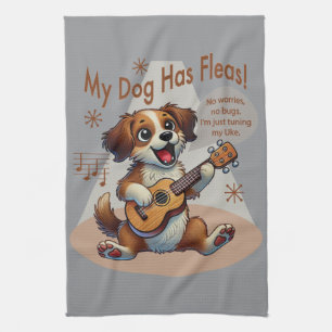 My Dog Has Fleas Ukulele Tuning Song Tea Towel