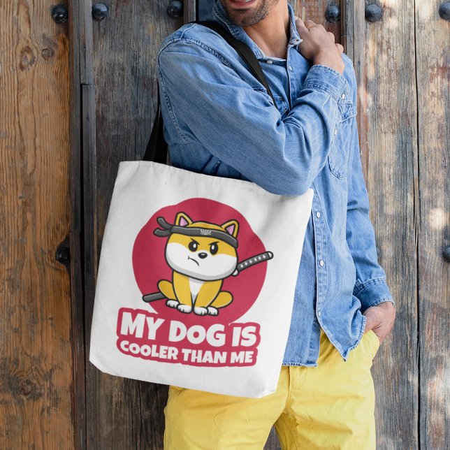My Dog is Cooler Than Me Funny Ninja Tote Bag (Creator Uploaded)