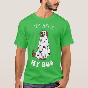 My Dog Is My Boo Funny Halloween Dog Ghost Costume T-Shirt