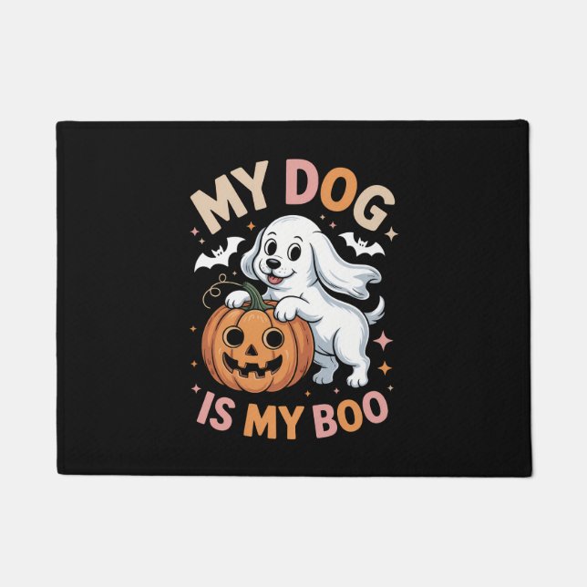My Dog is My Boo Funny Halloween Doormat (Front)