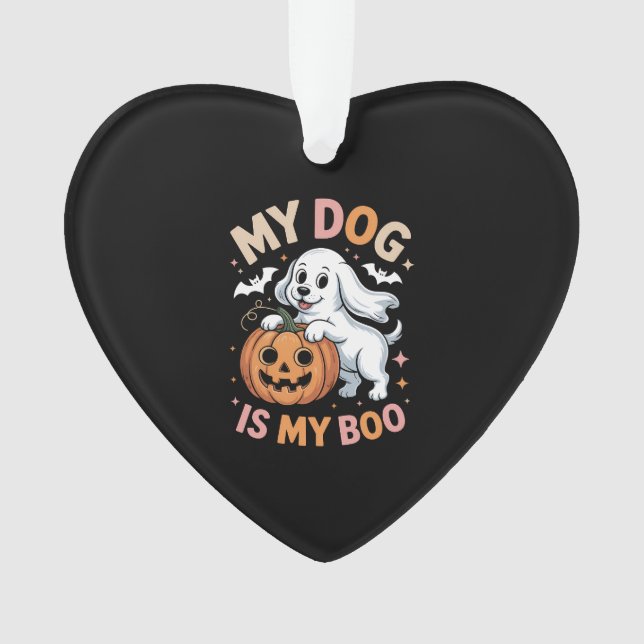 My Dog is My Boo Funny Halloween Ornament (Front)