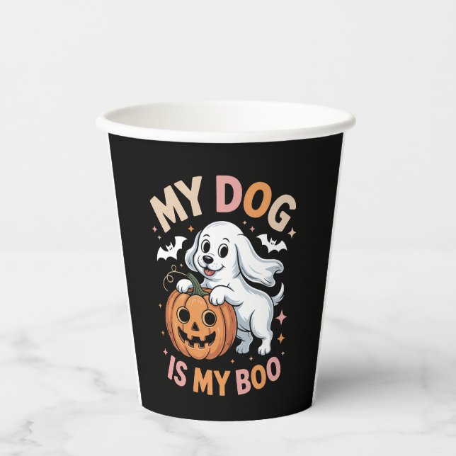 My Dog is My Boo Funny Halloween Paper Cups (Front)
