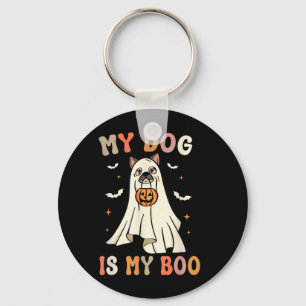 My Dog Is My Boo Halloween Ghost Dog Spooky Key Ring