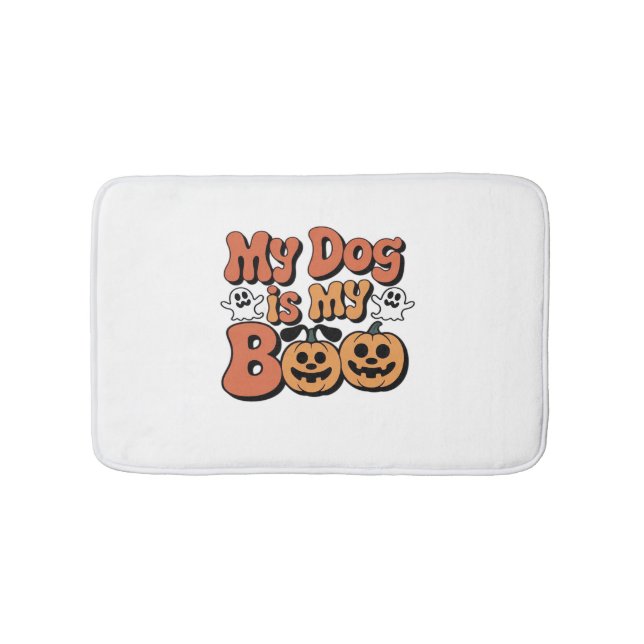My Dog Is My Boo, Teacher, Funny Dog Lover Educato Bath Mat (Front)