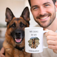 My dog is my therapist photo black