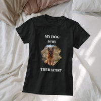 My dog is my therapist photo black
