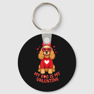 My Dog Is My Valentine American Er Spaniel Heart G Key Ring