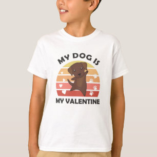 My Dog Is My Valentine Cute Brown Labrador Love T-Shirt