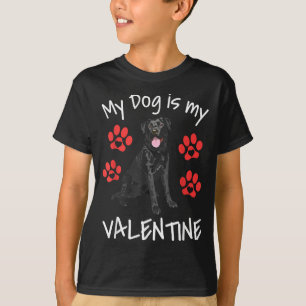 My Dog Is My Valentine Funny Black Lab Cute Dog Pa T-Shirt
