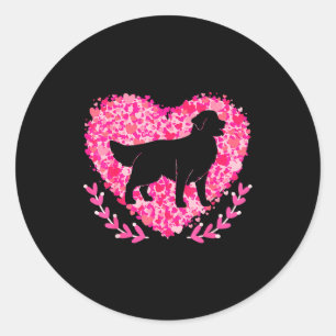 My Dog Is My Valentine Heart Pet Animal Lover Funn Classic Round Sticker